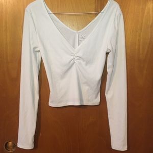 PACSUN RIBBED WHITE CROP TOP